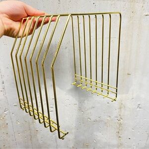 Vintage gold metal Vinyl Record Holder magazine/book